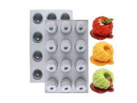Molde silicona 12 frambuesas inclinadas